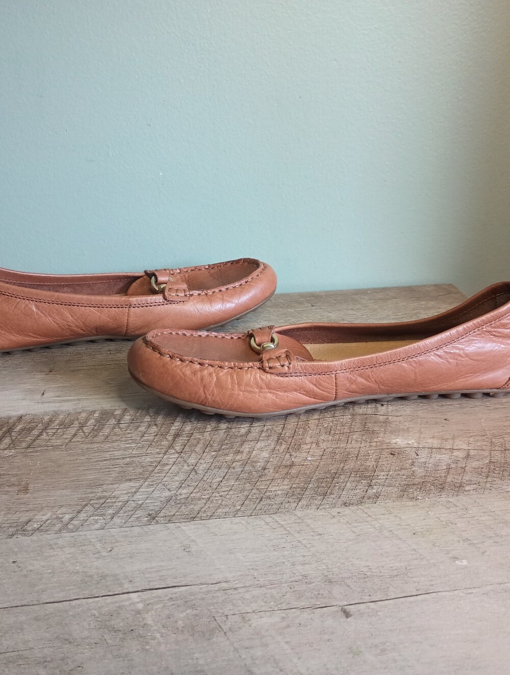 Born Womens Old Money Penny Loafers 8.5 Tan Horsebit Equestrian Preppy Classic - Picture 8 of 12